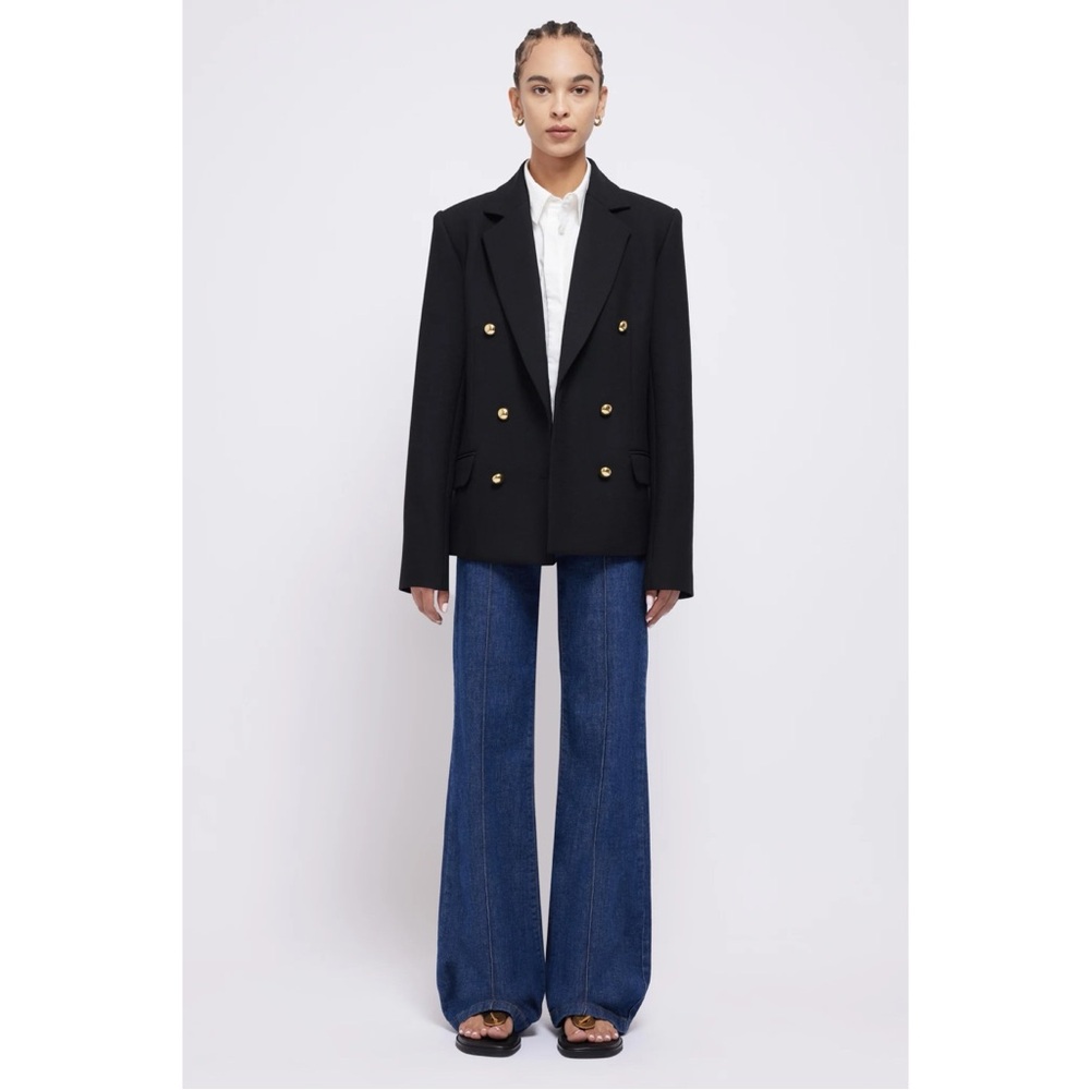NWT Jonathan Simkhai Black Double Breasted Blazer size 4